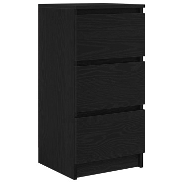 vidaXL Συρταριέρα Μαύρη βελανιδιά 37,5x35x76cm Κατασκευασμένο ξύλο 1 τεμ.