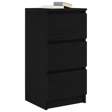 vidaXL Συρταριέρα Μαύρη βελανιδιά 37,5x35x76cm Κατασκευασμένο ξύλο 1 τεμ.