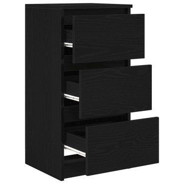 vidaXL Συρταριέρα Μαύρη βελανιδιά 37,5x35x76cm Κατασκευασμένο ξύλο 1 τεμ.