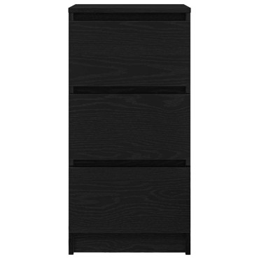 vidaXL Συρταριέρα Μαύρη βελανιδιά 37,5x35x76cm Κατασκευασμένο ξύλο 1 τεμ.