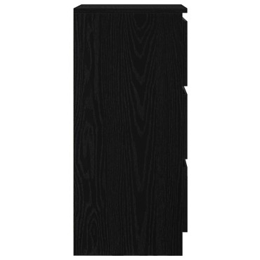 vidaXL Συρταριέρα Μαύρη βελανιδιά 37,5x35x76cm Κατασκευασμένο ξύλο 1 τεμ.