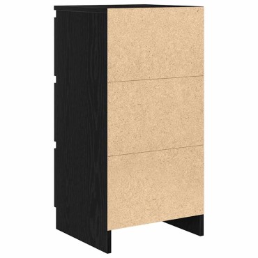 vidaXL Συρταριέρα Μαύρη βελανιδιά 37,5x35x76cm Κατασκευασμένο ξύλο 1 τεμ.