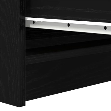 vidaXL Συρταριέρα Μαύρη βελανιδιά 37,5x35x76cm Κατασκευασμένο ξύλο 1 τεμ.