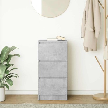 vidaXL Ντουλάπι Γκρι Σκυροδέματος 37,5x35x76cm Επεξεργασμένο Ξύλο 1 τεμ.