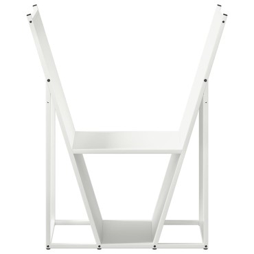vidaXL Ράφι Καυσόξυλων Λευκό 69,5x35x81 εκ. Χάλυβας ψυχρής έλασης