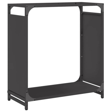 vidaXL Ράφι Καυσόξυλων Μαύρο 60x28x65 εκ. Χάλυβας ψυχρής έλασης