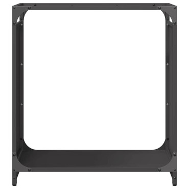 vidaXL Ράφι Καυσόξυλων Μαύρο 60x28x65 εκ. Χάλυβας ψυχρής έλασης