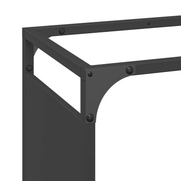 vidaXL Ράφι Καυσόξυλων Μαύρο 60x28x65 εκ. Χάλυβας ψυχρής έλασης