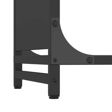 vidaXL Ράφι Καυσόξυλων Μαύρο 60x28x65 εκ. Χάλυβας ψυχρής έλασης