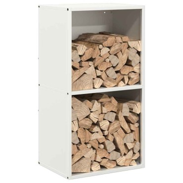 vidaXL Ράφι Καυσόξυλων Λευκό 40x30x75 εκ. Χάλυβας ψυχρής έλασης