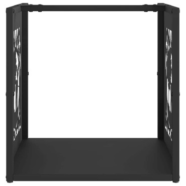 vidaXL Ράφι Καυσόξυλων Μαύρο 40x40x40 εκ. Χάλυβας ψυχρής έλασης