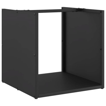 vidaXL Ράφι Καυσόξυλων Μαύρο 40x40x40 εκ. Χάλυβας ψυχρής έλασης