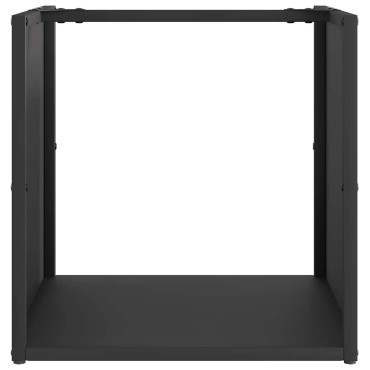 vidaXL Ράφι Καυσόξυλων Μαύρο 40x40x40 εκ. Χάλυβας ψυχρής έλασης
