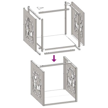 Ράφι για καυσόξυλα vidaXL 40x40x40 cm Ατσάλι σκληρυθέν στον αέρα