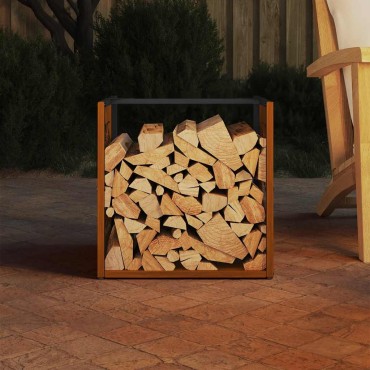 Ράφι για καυσόξυλα vidaXL 40x40x40 cm Ατσάλι σκληρυθέν στον αέρα