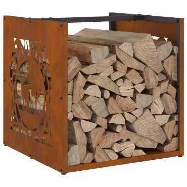 Ράφι για καυσόξυλα vidaXL 40x40x40 cm Ατσάλι σκληρυθέν στον αέρα