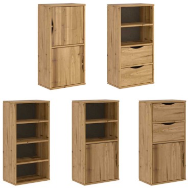 vidaXL Πλαϊνά ντουλάπια 5 τεμ. ODDA 40x24x79cm από Μασίφ Ξύλο Πεύκου