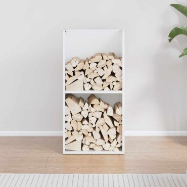 vidaXL Ράφι Καυσόξυλων Λευκό 40x30x80 εκ. Χάλυβας ψυχρής έλασης