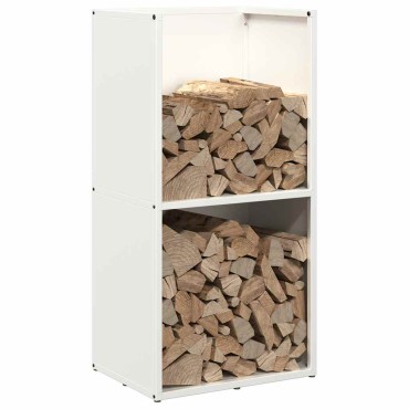 vidaXL Ράφι Καυσόξυλων Λευκό 40x30x80 εκ. Χάλυβας ψυχρής έλασης