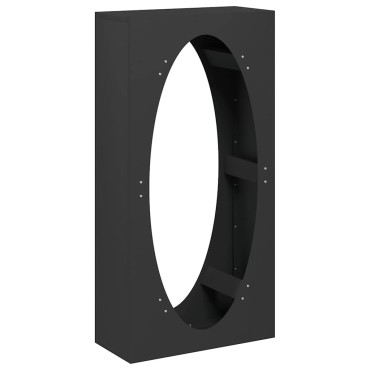 vidaXL Ράφι Καυσόξυλων Μαύρο 50x23x100 εκ. Χάλυβας ψυχρής έλασης