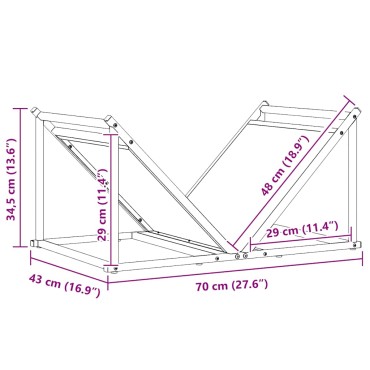 vidaXL Ράφι Καυσόξυλων Λευκό 70x43x34,5 εκ. Χάλυβας ψυχρής έλασης