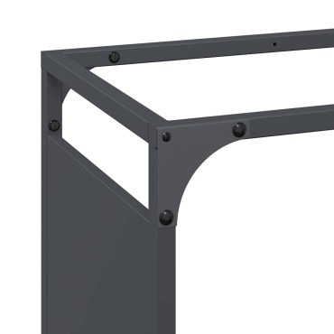 vidaXL Ράφι Καυσόξυλων Ανθρακί 90x28x65 εκ. Χάλυβας ψυχρής έλασης