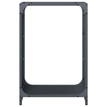 vidaXL Ράφι Καυσόξυλων Ανθρακί 44x28x65 εκ. Χάλυβας ψυχρής έλασης