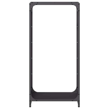 vidaXL Ράφι Καυσόξυλων Μαύρο 44x28x90 εκ. Χάλυβας ψυχρής έλασης
