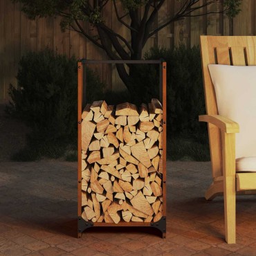 Ράφι για καυσόξυλα vidaXL 40x30x80 cm Ατσάλι σκληρυθέν στον αέρα