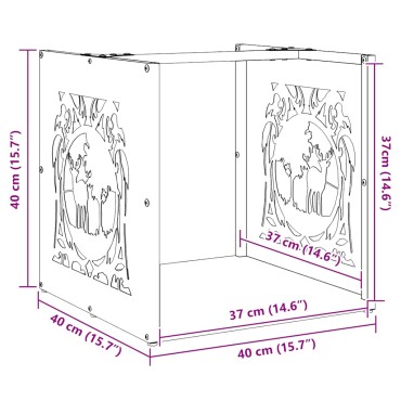vidaXL Ράφι Καυσόξυλων Ανθρακί 40x40x40 εκ. Χάλυβας ψυχρής έλασης