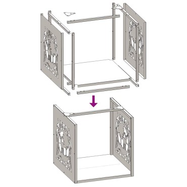 vidaXL Ράφι Καυσόξυλων Ανθρακί 40x40x40 εκ. Χάλυβας ψυχρής έλασης