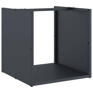 vidaXL Ράφι Καυσόξυλων Ανθρακί 40x40x40 εκ. Χάλυβας ψυχρής έλασης