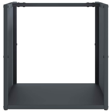 vidaXL Ράφι Καυσόξυλων Ανθρακί 40x40x40 εκ. Χάλυβας ψυχρής έλασης