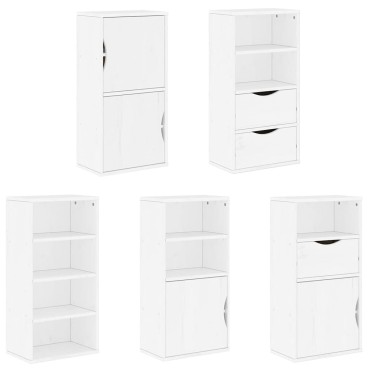 vidaXL Πλαϊνά ντουλάπια 5 τεμ. ODDA 40x24x79cm από Μασίφ Ξύλο Πεύκου