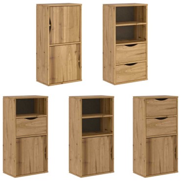 vidaXL Πλαϊνά ντουλάπια 5 τεμ. ODDA 40x24x79cm από Μασίφ Ξύλο Πεύκου