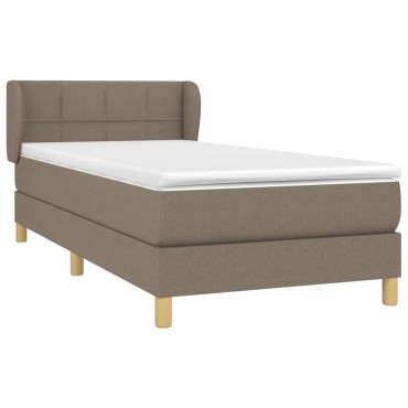 vidaXL Κρεβάτι Boxspring με Στρώμα Taupe 80x200 εκ. Υφασμάτινο
