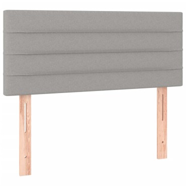 vidaXL Κρεβάτι Boxspring με Στρώμα & LED Αν.Γκρι 120x190εκ. Υφασμάτινο