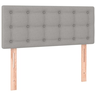 vidaXL Κρεβάτι Boxspring με Στρώμα & LED Αν.Γκρι 120x190εκ. Υφασμάτινο