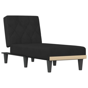 vidaXL Ανάκλιντρο μΑΎΡΟ Βελούδινο 55x140x70cm 1 τεμ.