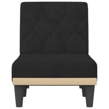 vidaXL Ανάκλιντρο μΑΎΡΟ Βελούδινο 55x140x70cm 1 τεμ.