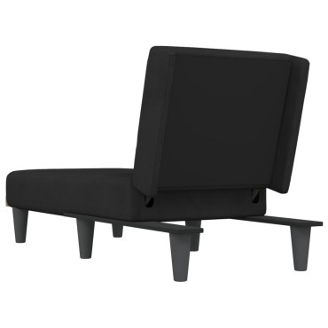 vidaXL Ανάκλιντρο μΑΎΡΟ Βελούδινο 55x140x70cm 1 τεμ.