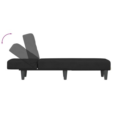 vidaXL Ανάκλιντρο μΑΎΡΟ Βελούδινο 55x140x70cm 1 τεμ.