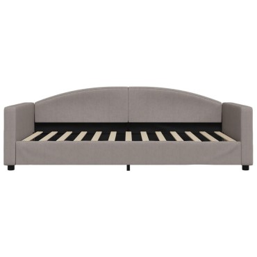 vidaXL Καναπές Κρεβάτι με Στρώμα Taupe 100 x 200 εκ. Υφασμάτινο