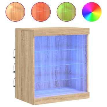 vidaXL Ντουλάπι με LED Sonoma Δρυς 60,5x37x67cm 1 τεμ.
