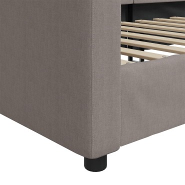 vidaXL Καναπές Κρεβάτι Taupe 100 x 200 εκ. Υφασμάτινος