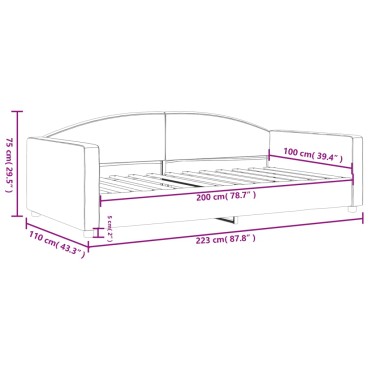 vidaXL Καναπές Κρεβάτι Taupe 100 x 200 εκ. Υφασμάτινος