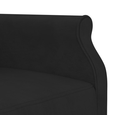 vidaXL Καναπές Κρεβάτι Γωνιακός Μαύρος 271x140x70cm Βελούδινος 1 τεμ.