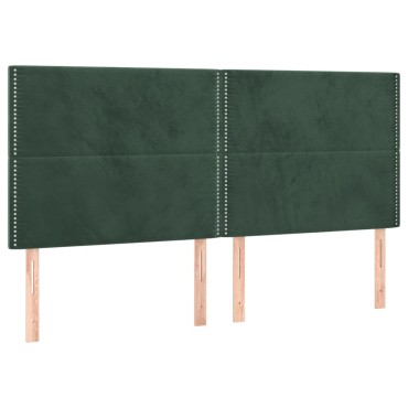 vidaXL Κρεβάτι Boxspring με Στρώμα Σκούρο Πράσινο 180x200εκ. Βελούδινο