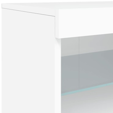 vidaXL Μπουφές με Φώτα LED Λευκός 162x37x67cm 1 τεμ.