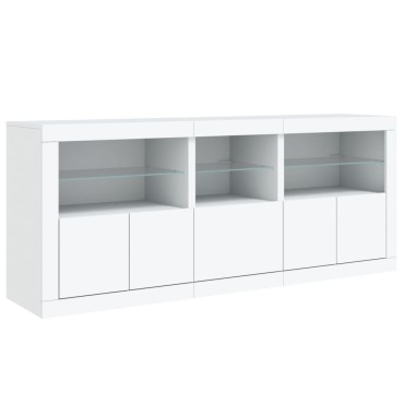 vidaXL Μπουφές με Φώτα LED Λευκός 162x37x67cm 1 τεμ.